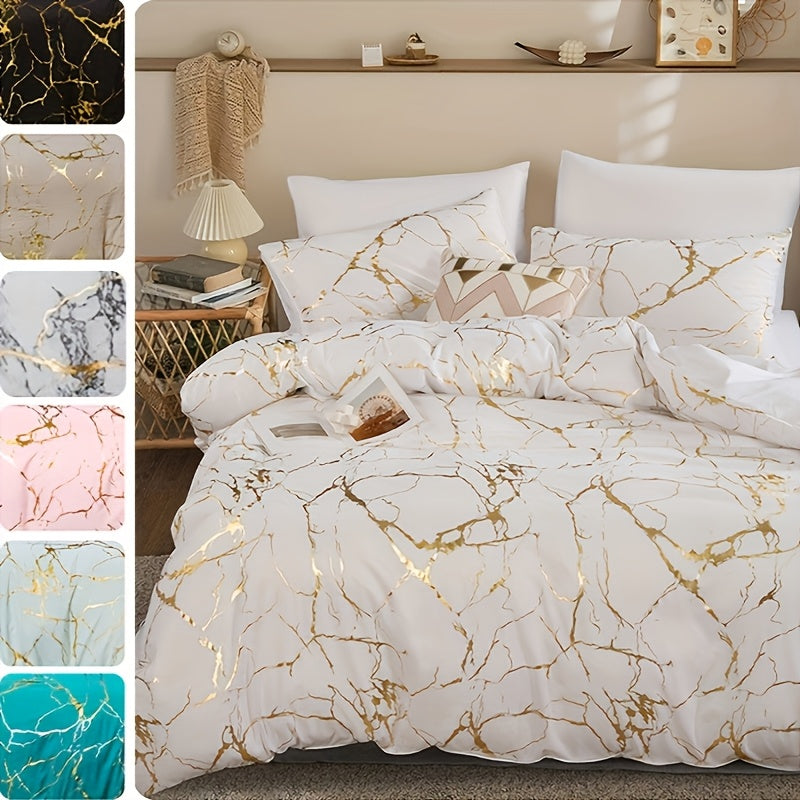 3pcs Super Soft Breathable Duvet Cover Set - High-Grade Bronzing Texture, 1 Duvet Cover + 2 Pillowcases, Ideal for All-Season Home Dormitory Use